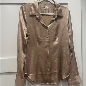 Madewell Satin Button-Down Shirt in Bronze